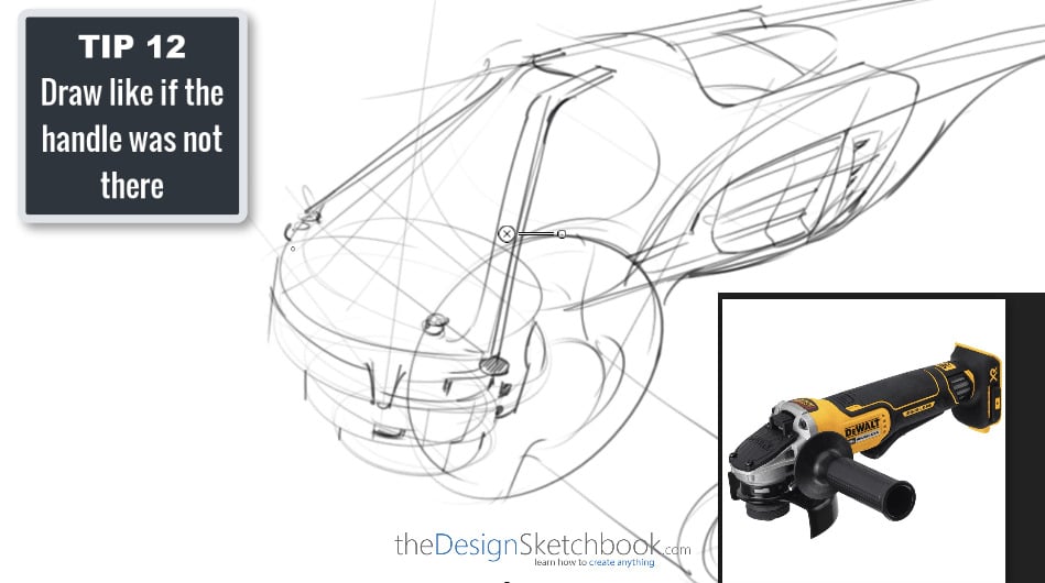 Sketching TIP 12 Draw like if the handle was not there