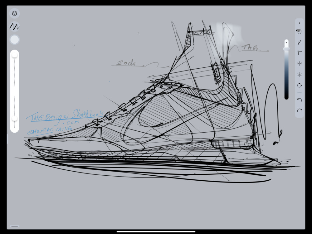 Drawing Nike shoe on Sketcha - Chung Chou-Tac
