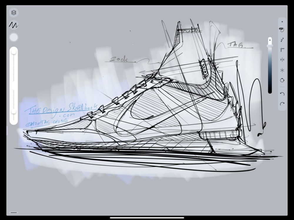 Drawing Nike shoe on Sketcha - Chung Chou-Tac