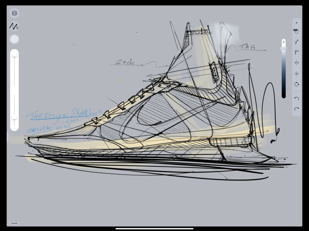 Drawing Nike shoe on Sketcha - Chung Chou-Tac