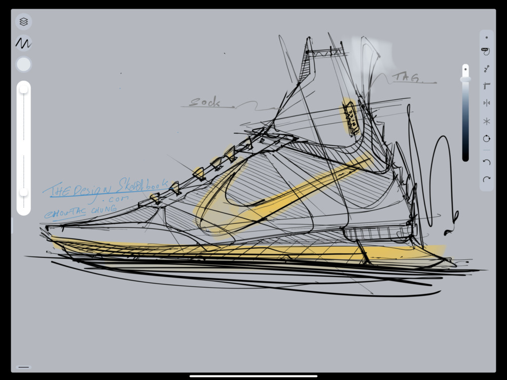 Drawing Nike shoe on Sketcha - Chung Chou-Tac