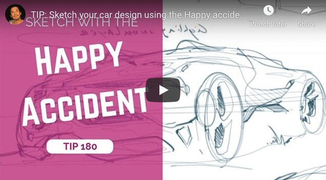 Drawing with the happy accident to design car sketching the design sketchbook video tutorial chou tac chung