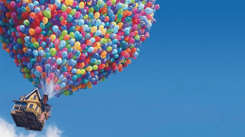 Follow your dream up house balloon a