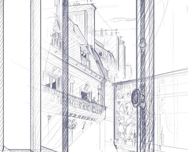 Chung Chou-Tac – Paris, from a window at Starbuck sketching tutorial on graphic tablet.png
