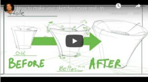 How to make your sketches of products more real industrial design - sketching tutorial