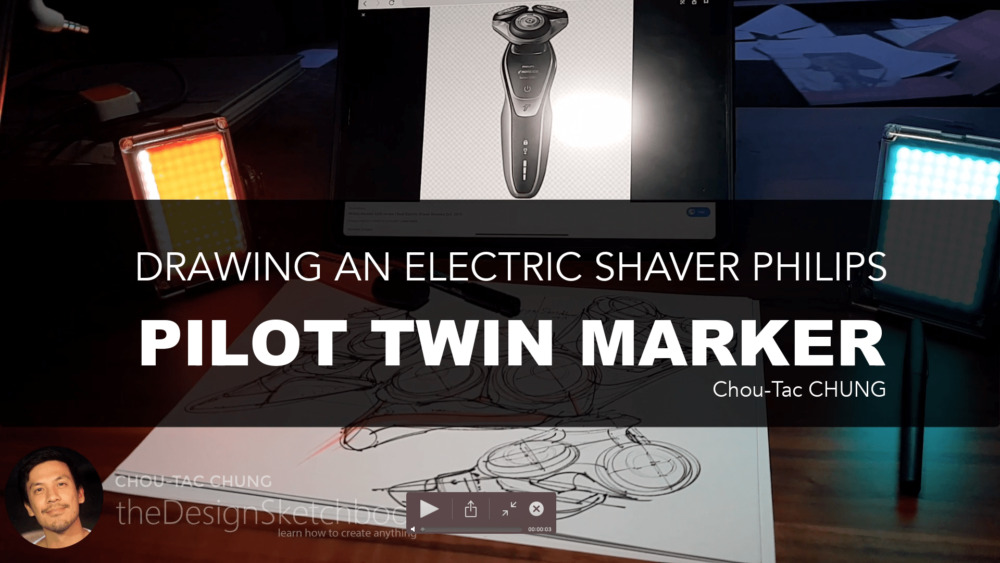 Sketching an electric shaver philips with the pilot twin marker pen the design sketchbook chung chou tac a