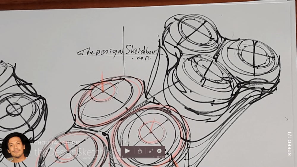 Sketching an electric shaver PHILIPS with the pilot twin marker pen - the design sketchbook - chung chou tac g9