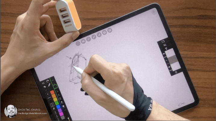 How to draw USB Charger on ipad pro with morpholio trace Product design sketching ugly doodle reference.png