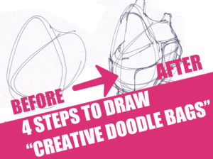 How to draw Creative Doodle Bag - Product design sketching Free video tutorial drawing
