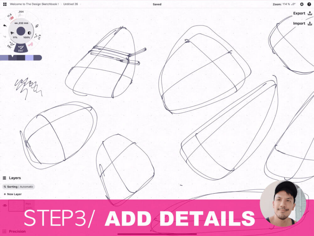 How to draw Creative random doodles of bags - Product design sketching - The Design Sketchbook Free video tutorial guide a13