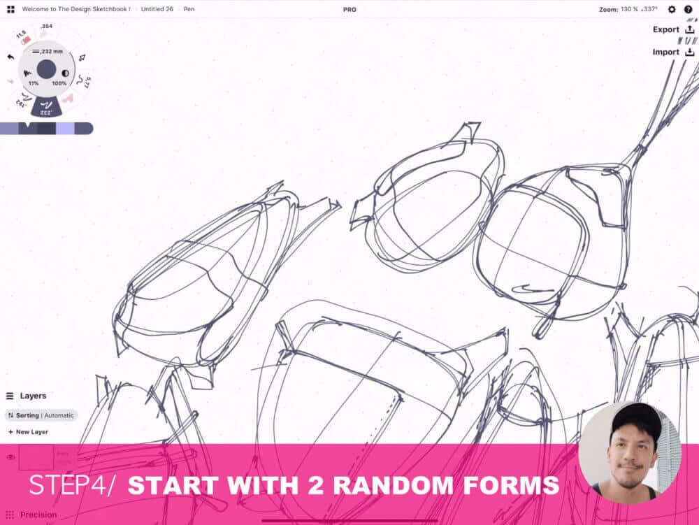 How to draw Creative random doodles of bags - Product design sketching - The Design Sketchbook Free video tutorial guide a18