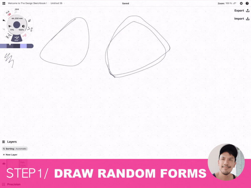 How to draw Creative random doodles of bags - Product design sketching - The Design Sketchbook Free video tutorial guide a2 Draw random forms