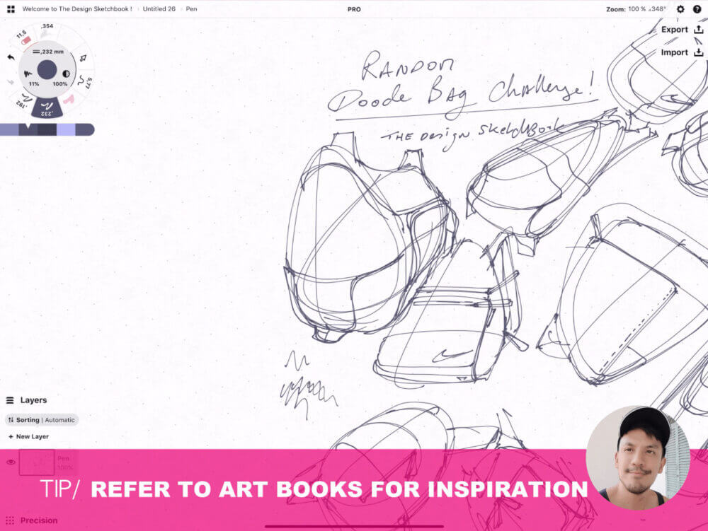 How to draw Creative random doodles of bags - Product design sketching - The Design Sketchbook Free video tutorial guide a29