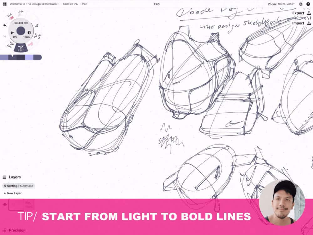 How to draw Creative random doodles of bags - Product design sketching - The Design Sketchbook Free video tutorial guide a31