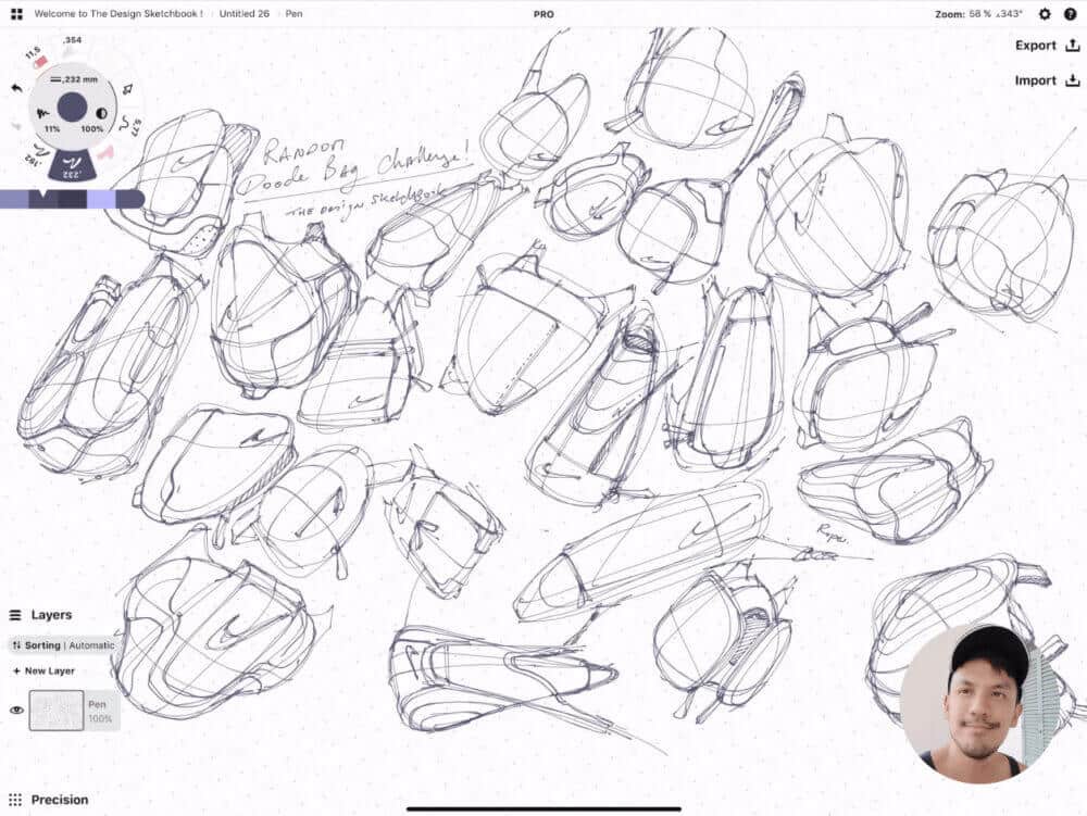 How to draw Creative random doodles of bags - Product design sketching - The Design Sketchbook Free video tutorial guide a43