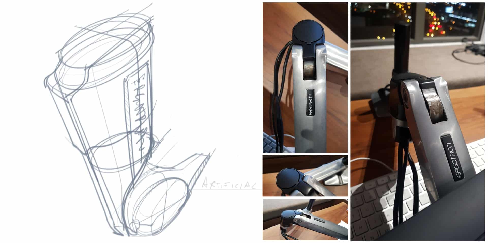 Ergotron for wacom tablet inspired artificial arm drawing blank page product design sketching techniques The Design Sketchbook Chung Chou-Tac