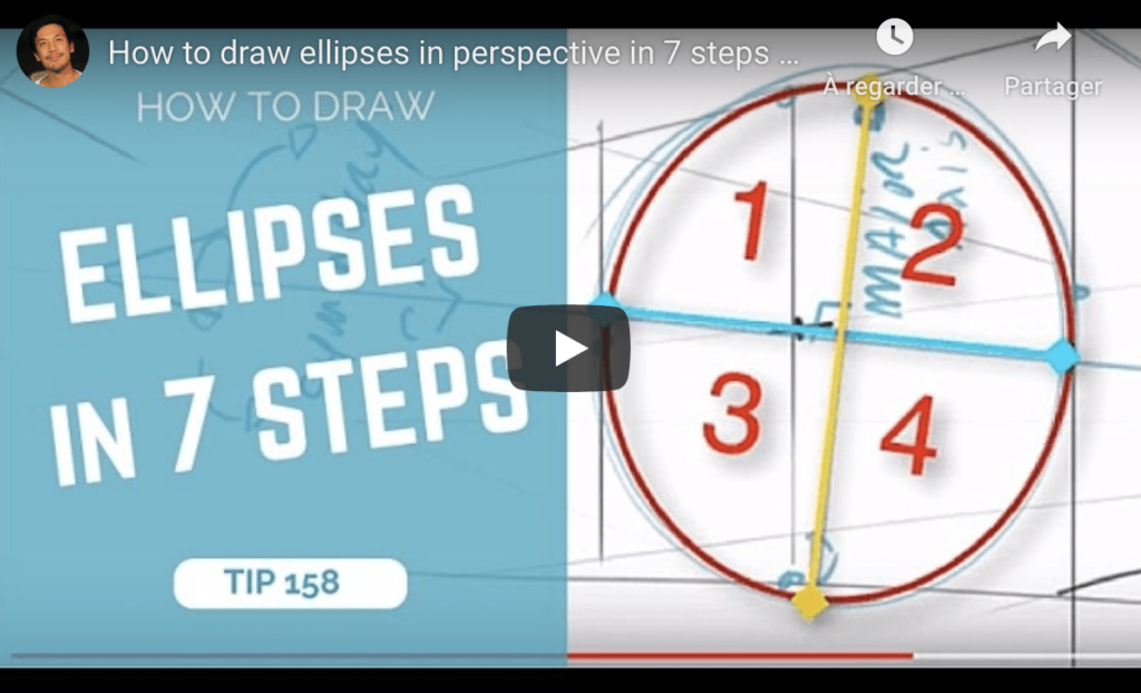 steps ellipse drawing video tutorial
