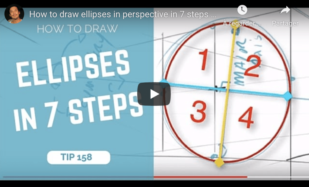 How to draw an ellipse in perspective - video tutorial