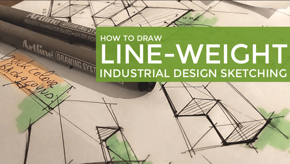 How to draw line weight industrial design sketching