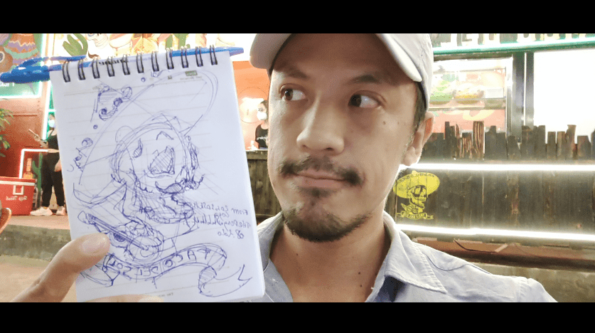 How to draw a skull in d drawing easy ballpoint pen technique tadaa