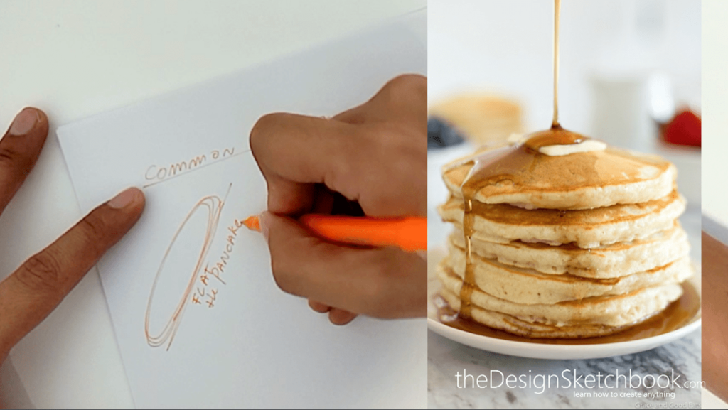 How to draw an ellipse in design sketching pancake