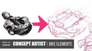 How to draw a bike pedal with digital tablet