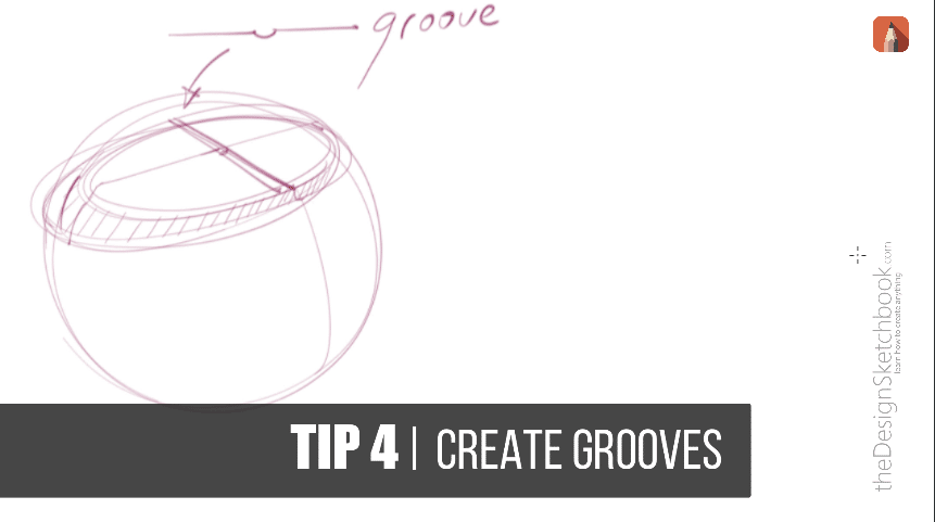 draw some grooves in product design sketching