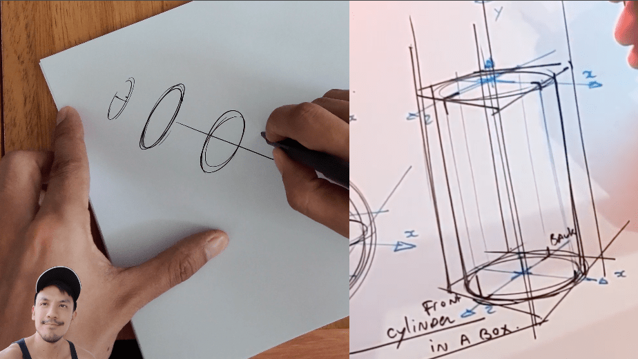 We use the Cylinder base to create our new form drawing a series of ellipses.