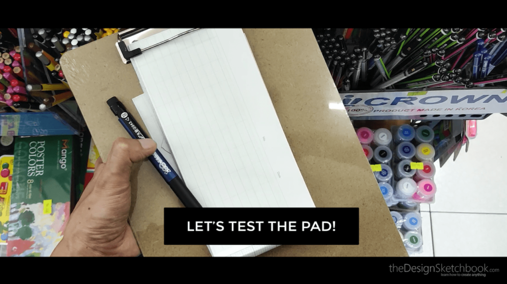 How to draw with proper standing posture in a pen store c lets test the writing pad