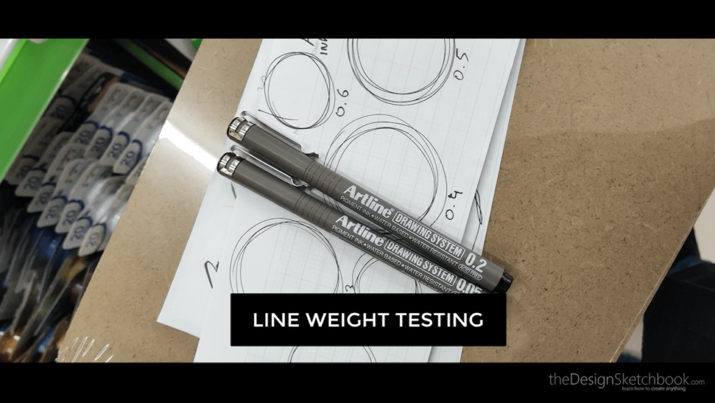 water based pigment pen test on line weight