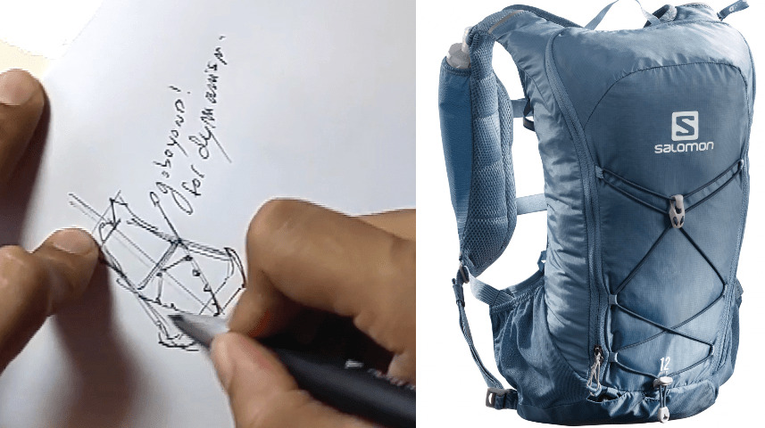 Start drawing with thumbnails backpack with inspiration pictures salomon backpack