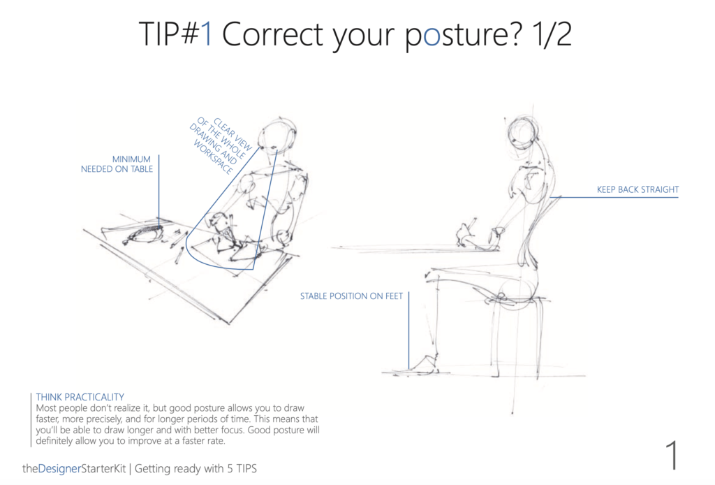 Correct your posture to draw