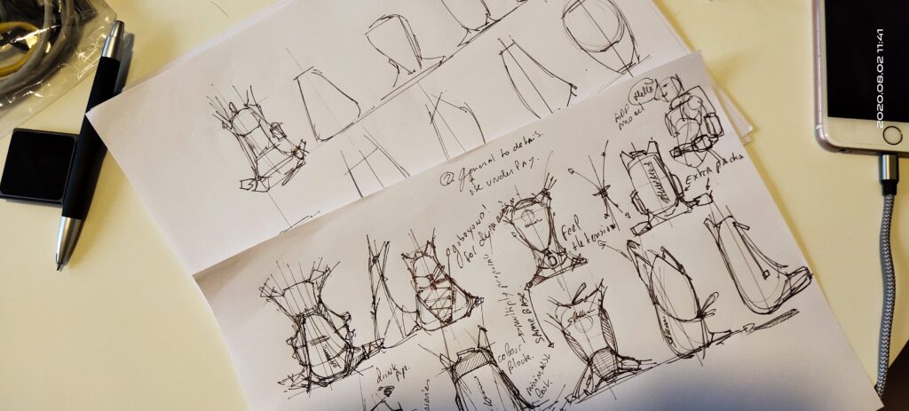 Drawing backpack d thumbnails with ballpoint pen r