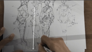 how to draw a body - character design sketching - gravity line