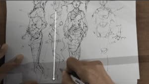 how to draw a body - character design sketching - gravity line