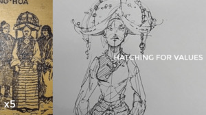 how to draw a body - character design sketching - hatching for values