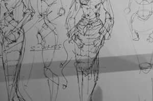 how to draw a body - character design sketching - sketching s-curves