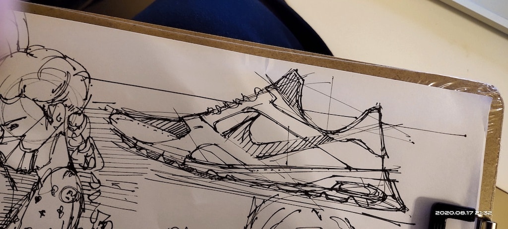 Drawing a Nike sneaker