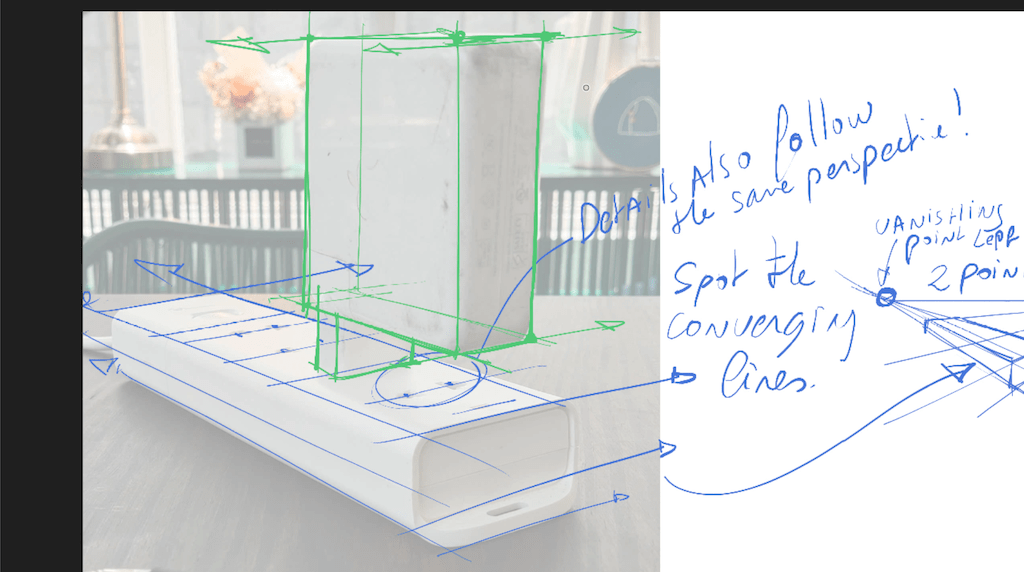 Draw the Apple plug block (in green) in perspective