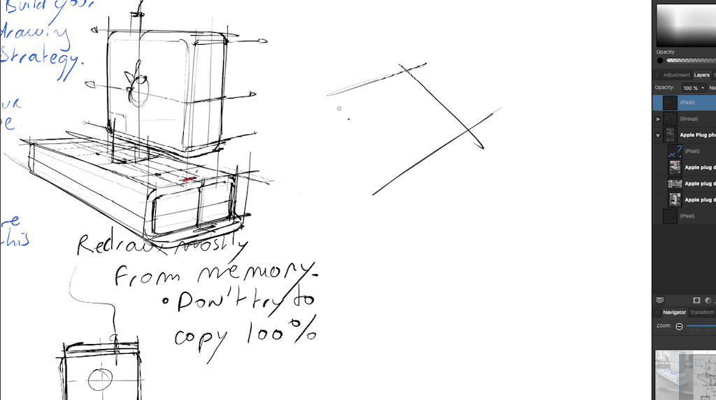 Drawing the Apple plug separately