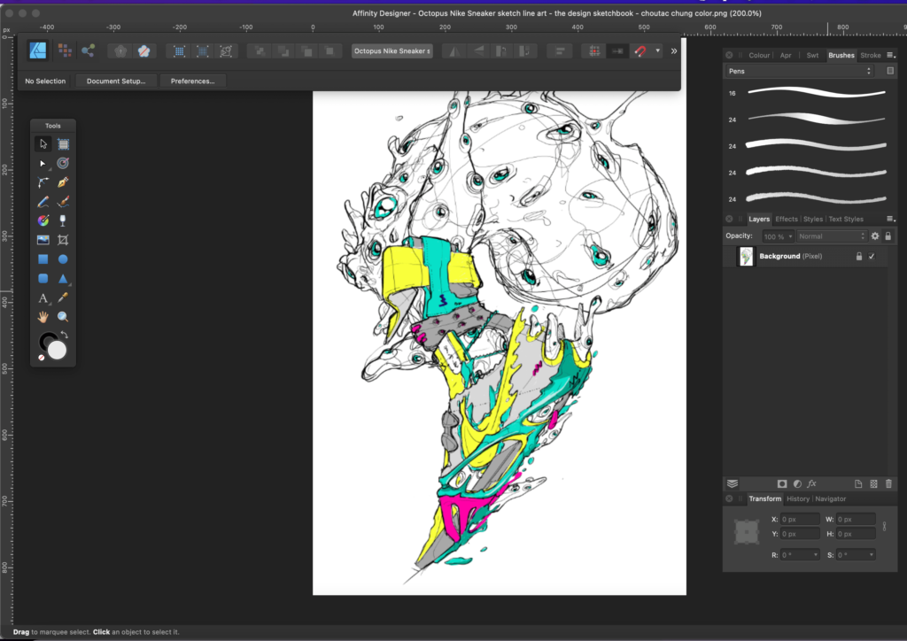 Drawing and coloring on Affinity Designer + Photo