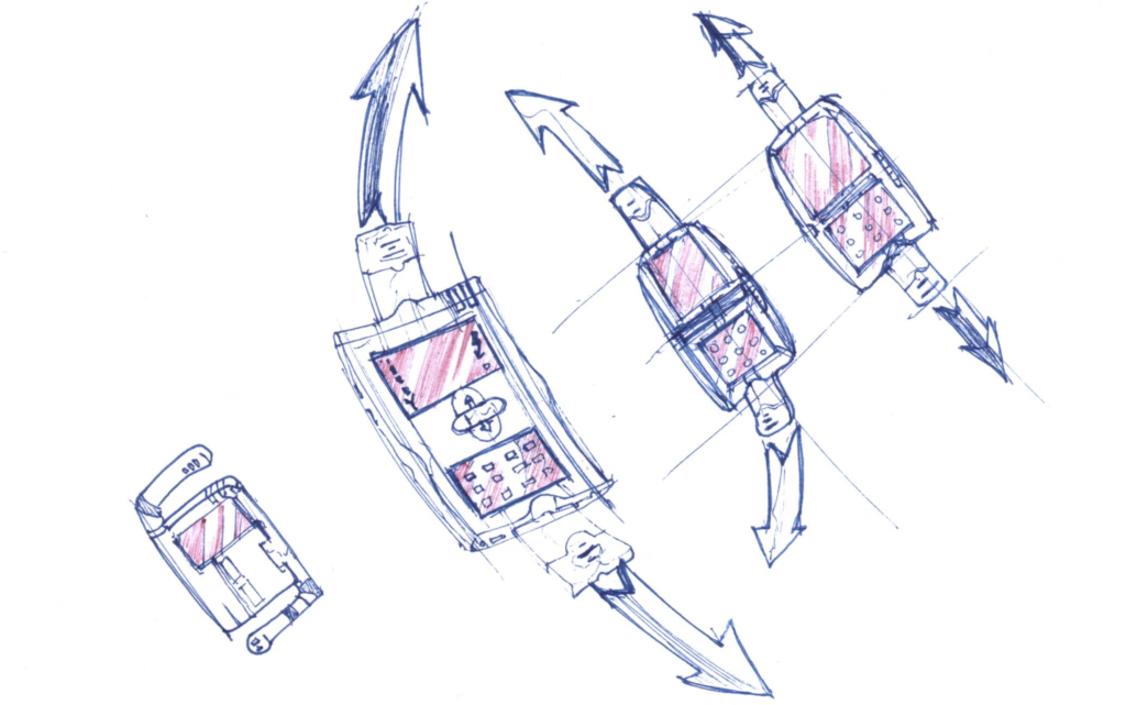 Beginner sketches of Product design phone