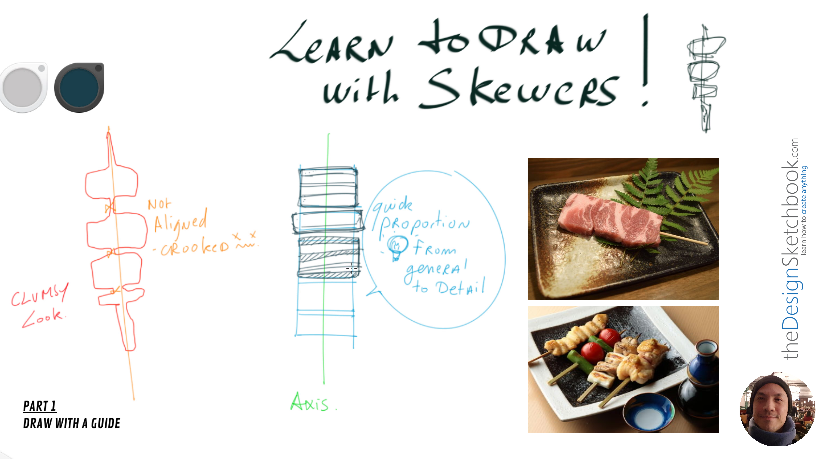Use reference pictures to draw ingredients