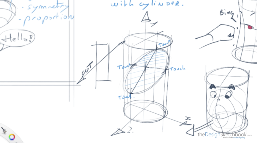 Cylinder oblique cross-section