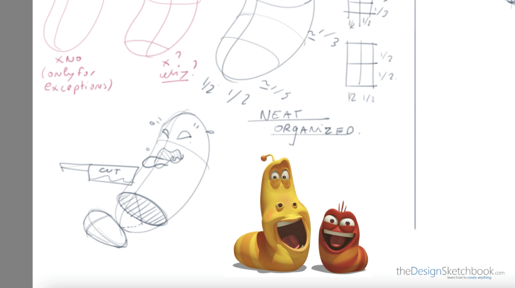 Organic form basic section and Larva cartoon :)