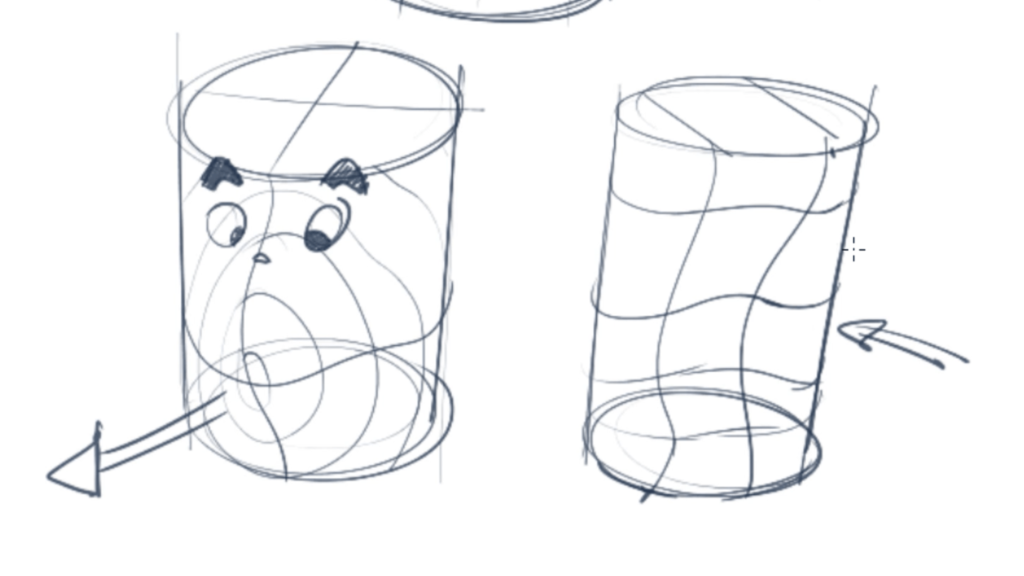 Practice drawing 3D volumes using the wireframe