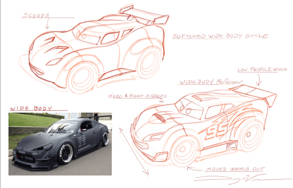 Dwayne Vance sketch of Cars from Pixar - Hot Wheels