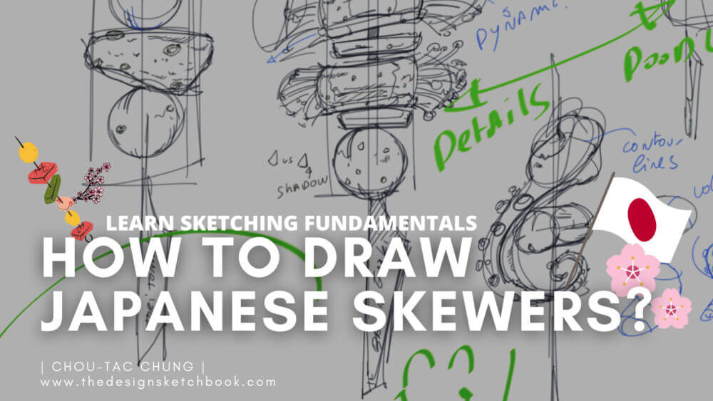 How to draw japanese skewers the design sketchbook tutorial