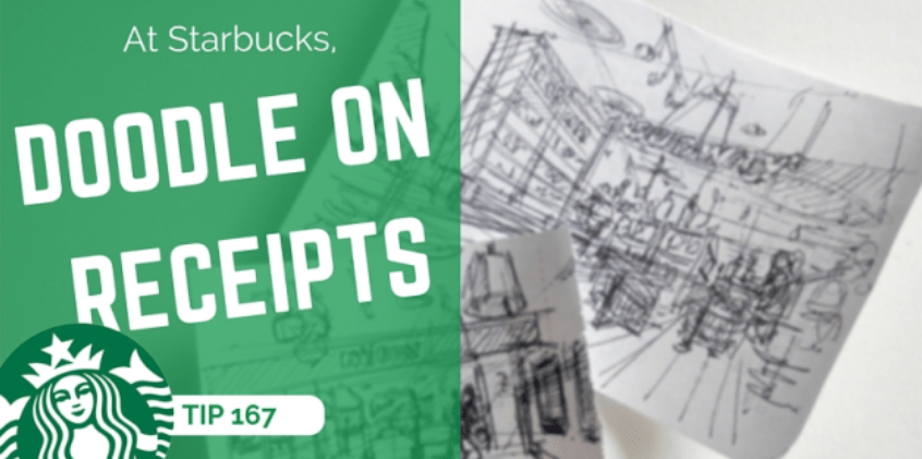 Drawing on a Starbucks receipt