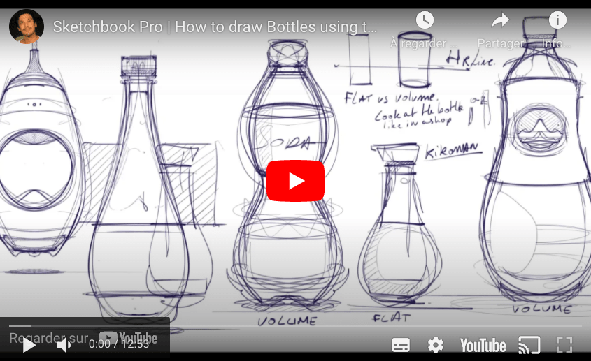 How to draw bottles tutorial